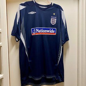 England National Team Training Football Shirt Jersey Umbro Mens Size XL Navy